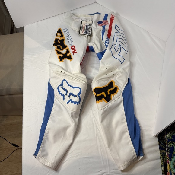 Fox Racing Youth 180 Motocross Pant America Red White Blue Size 10 26